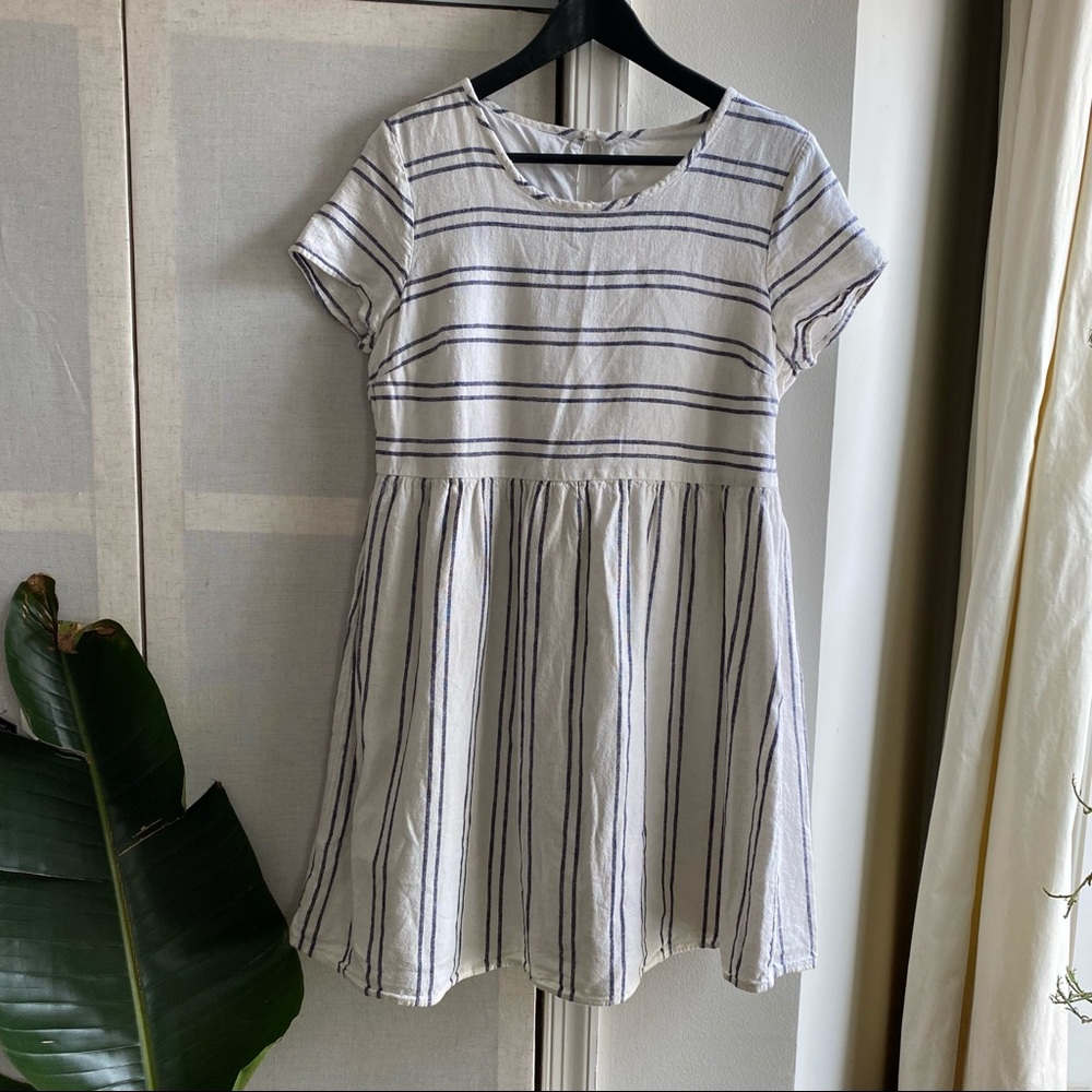 Large old navy striped linen dress